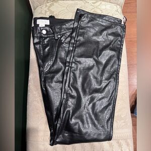 H&M Faux Leather Crocodile Print Pants